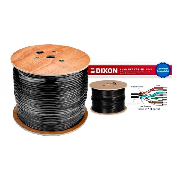 DIXON  STP CAT.5e  4Px24AWG  NEGRO EXTERIORES UV 305M